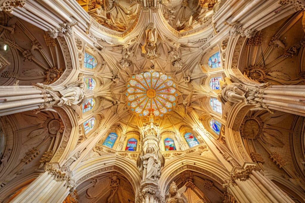 Quelles sont les caractéristiques impressionnantes du plafond cathédrale ?